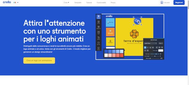 homepage Crello