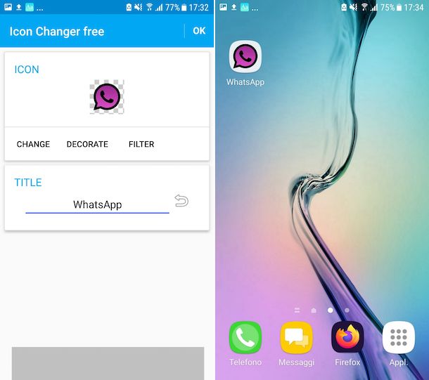 Cambiare icona WhatsApp Android
