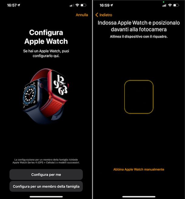 Abbinamento iPhone e Apple Watch