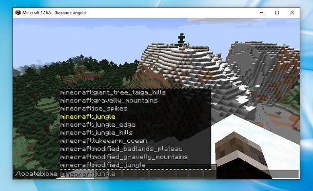 Localizzare giungla Minecraft