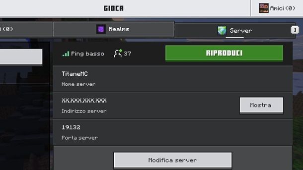 erver italiani Minecraft Bedrock