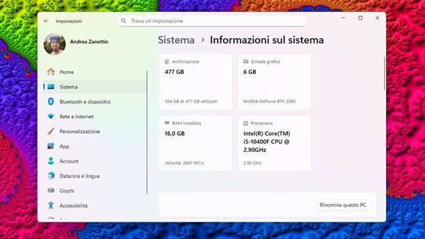 Impostazioni Windows 11
