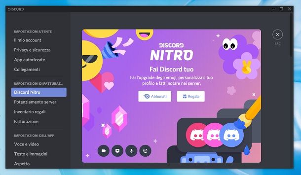 Come avere Discord Nitro PC