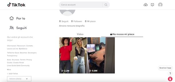 Come mettere privati i repost di TikTok PC