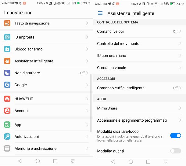 Modalità disattiva tocco Huawei