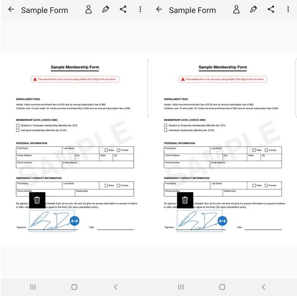 Firmare il documento e salvarlo sul cellulare