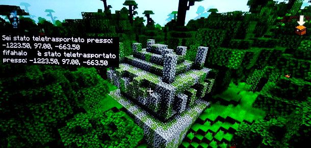 Teletrasporto tempio giungla Minecraft Bedrock