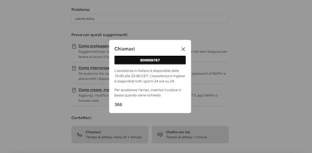 Numero assistenza Netflix