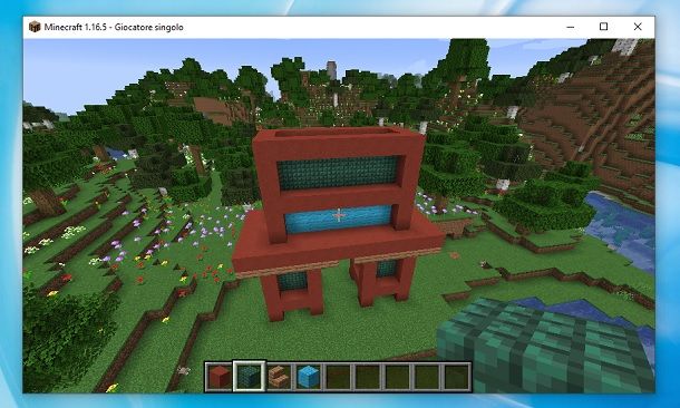 Riempito secondo piano tempio giapponese Minecraft