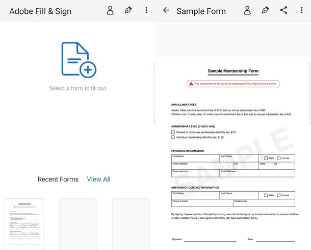 Utilizzare Adobe Fill & Sign per firmare da cellulare i PDF