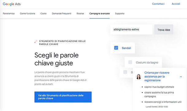 Come creare una campagna Google Ads con Strumento di Pianificazione delle Parole Chiave