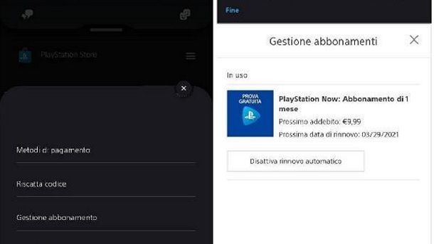 Come disattivare PlayStation Now smartphone e tablet