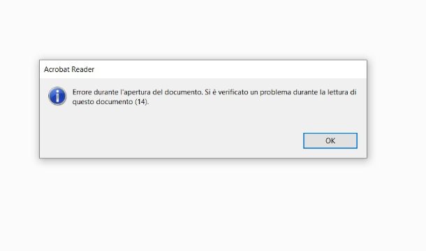 File non supportato Adobe Reader DC