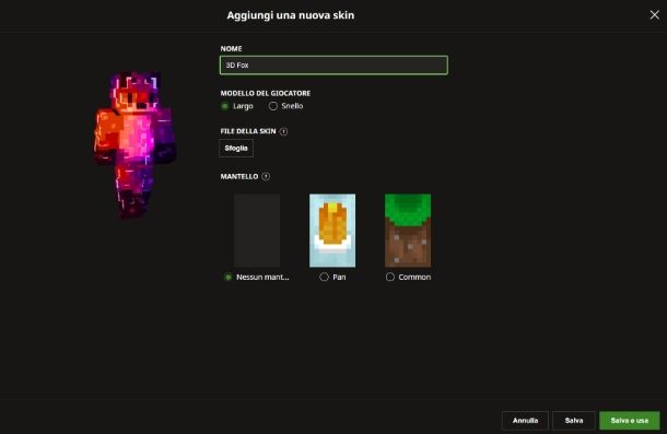 Come cambiare skin su Minecraft Java Edition
