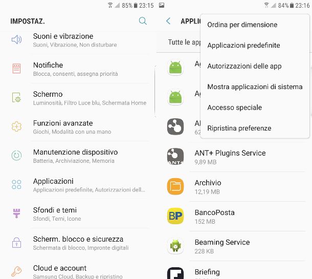 App sistema Samsung