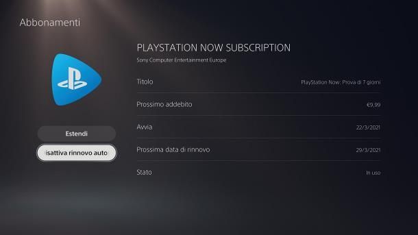 Come disattivare PlayStation Now da console