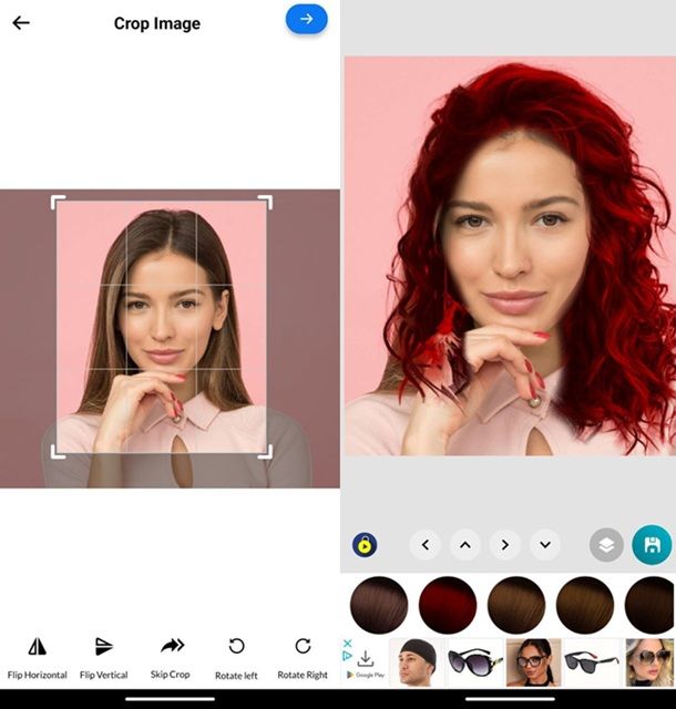 Stile di capelli editor Android