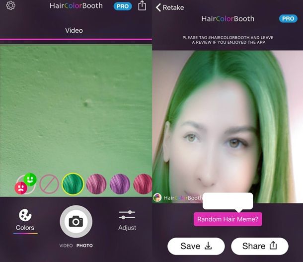 Hair Color Booth App per cambiare colore capelli