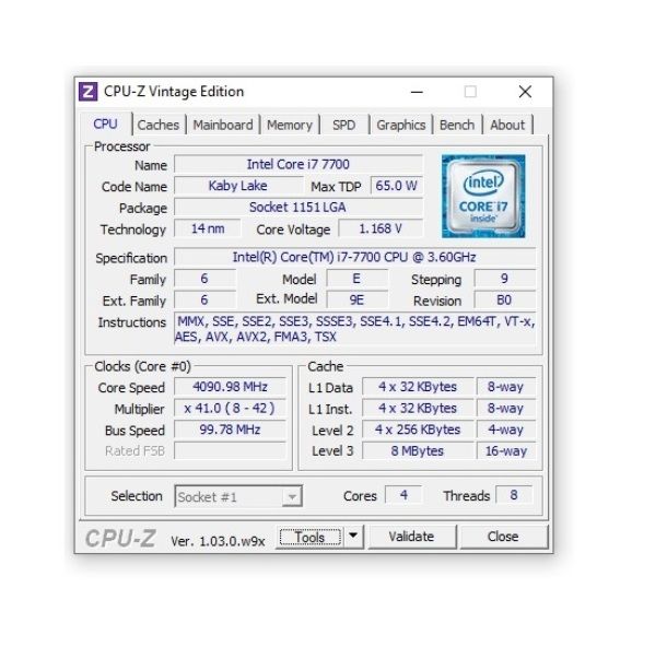 CPU-Z Windows 10