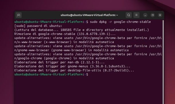 Come disinstallare Chrome su Ubuntu