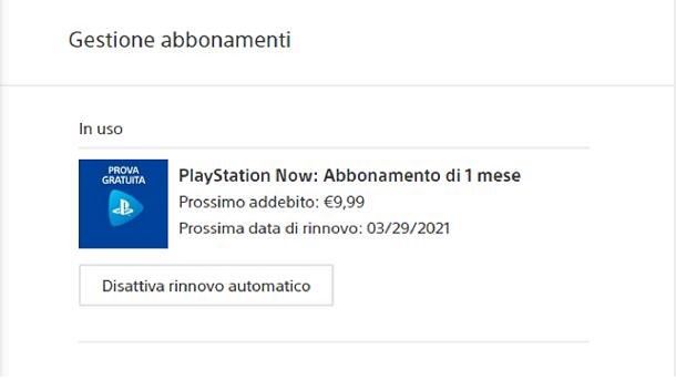 Come disattivare il rinnovo automatico di PlayStation Now