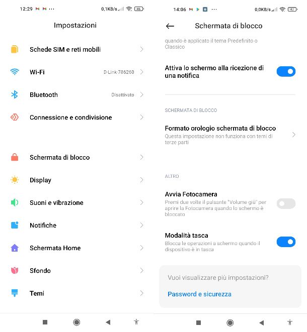 Modalità tasca Xiaomi