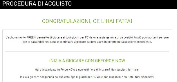 Account gratuito NVIDIA GeForce Now