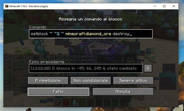 Comando farm diamanti Minecraft