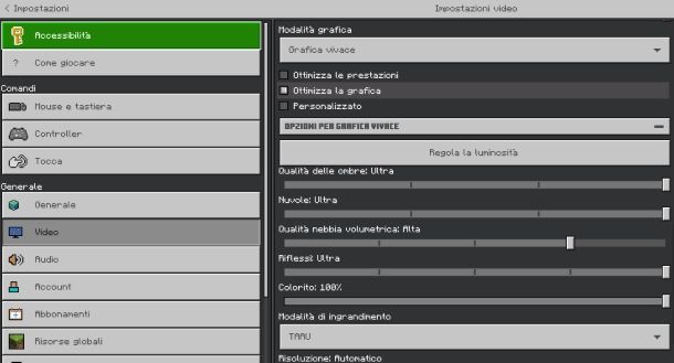 Come aumentare gli fps su Minecraft Bedrock