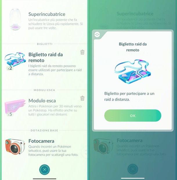 Biglietto raid da remoto Pok&eacute;mon GO