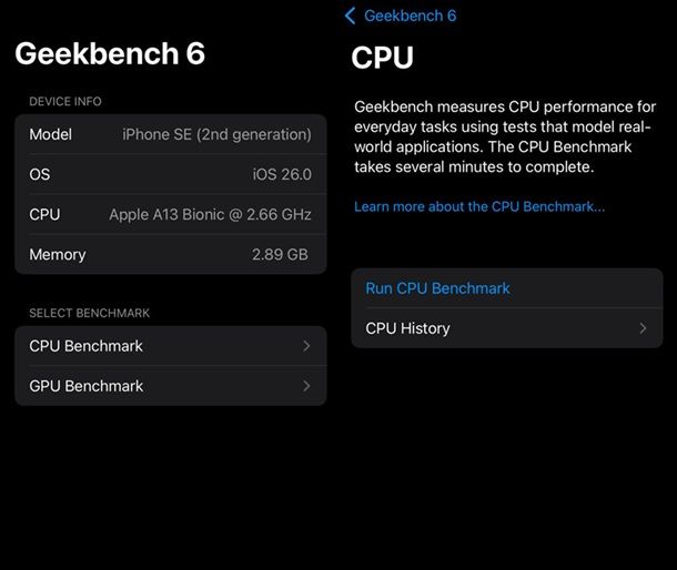 Come si misura la velocità della CPU su iPhone e iPad