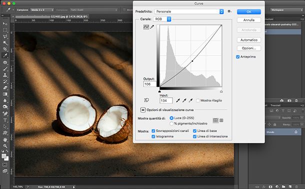 Come fare le ombre su Photoshop con Curve