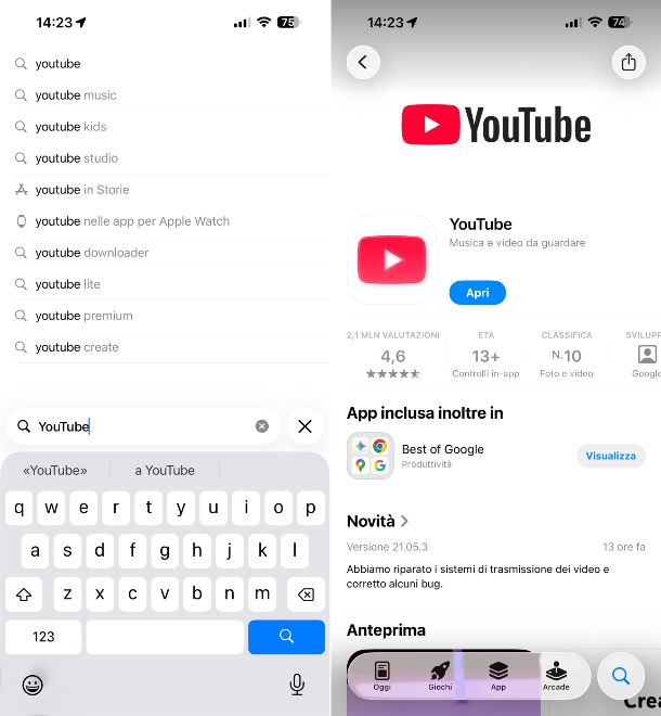 YouTube iPhone