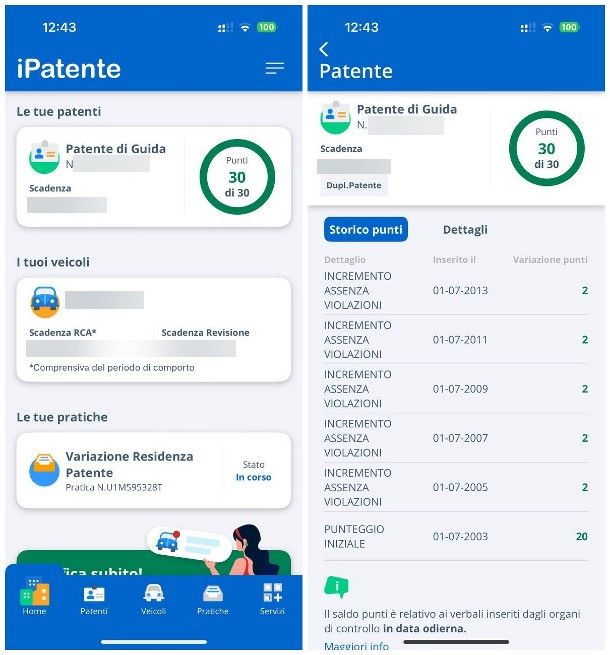 Come sapere i punti della patente da cellulare