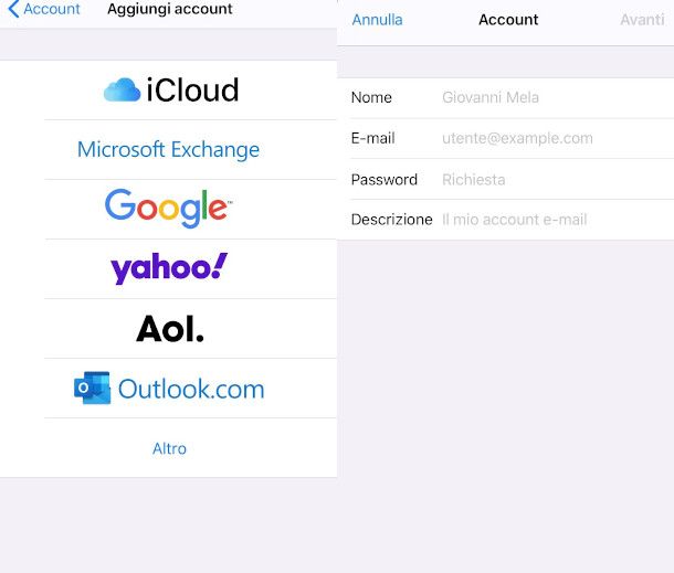 nuovo account iphone