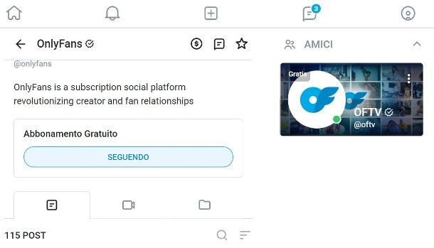 Abbonamento gratuito su OnlyFans