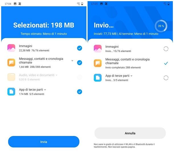 Come trasferire dati da Samsung a Xiaomi