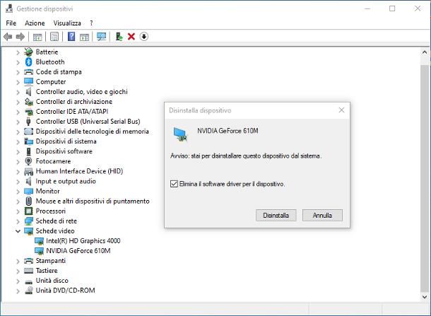 Come disinstallare i driver della scheda video