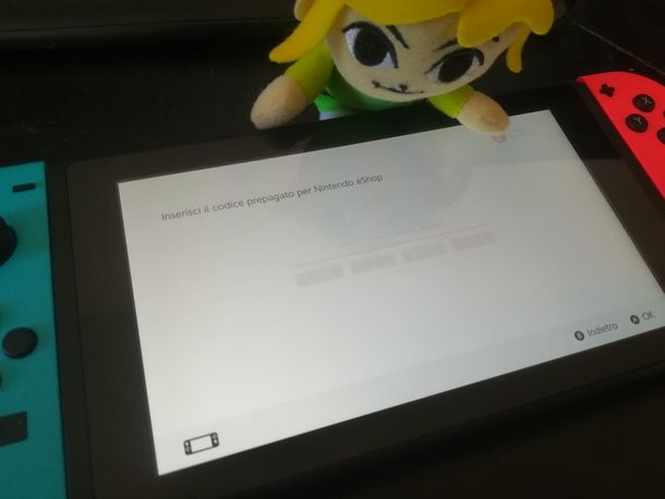 Inserimento del codice di ricarica Nintendo sul Nintendo eShop