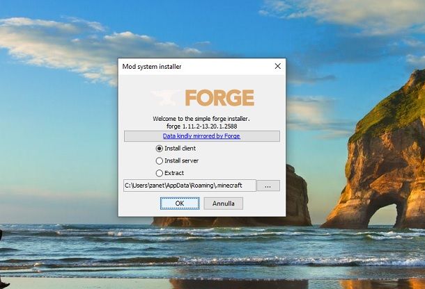 Come installare mod con Forge