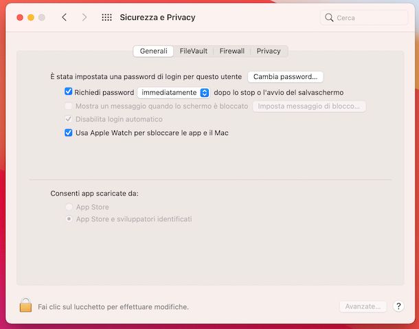 Sblocco automatico Mac Apple Watch