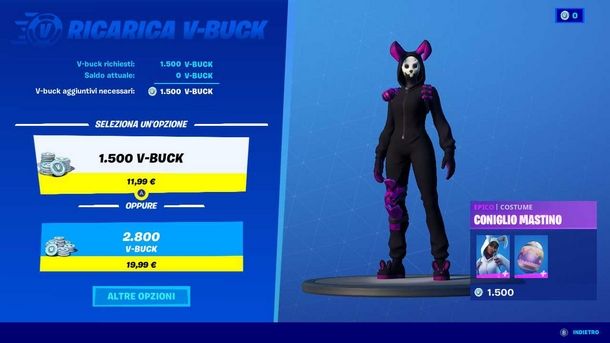 Shoppare su Fortnite per Nintendo Switch dopo aver riscattato i V-Buck