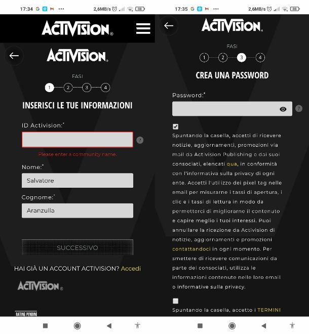 Account Activision smartphone