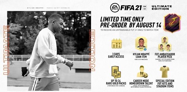 Prenotazione FIFA 21 pacchetti gratuiti