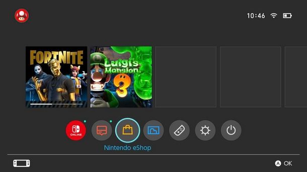 Accedere al Nintendo eShop di Nintendo da Switch