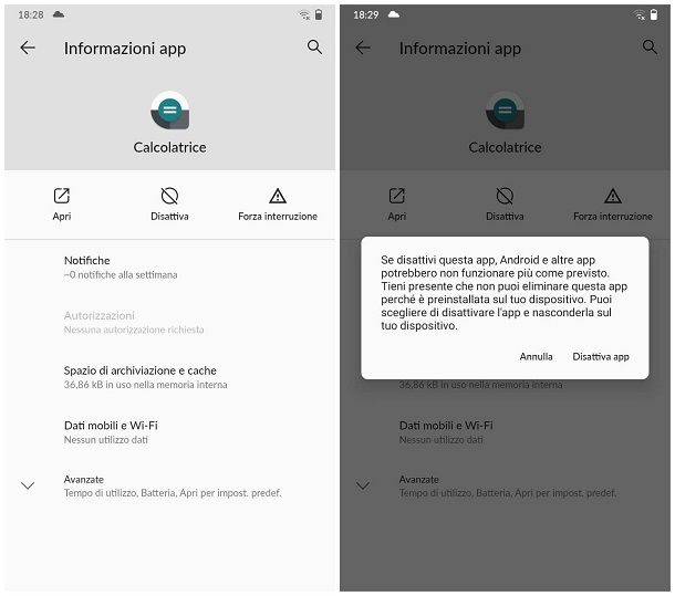 Come disattivare un'app su Android