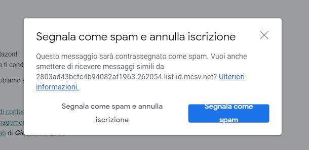 messaggio di spam