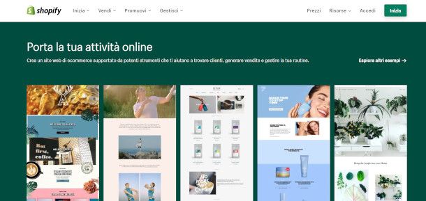 shopify pagina principale