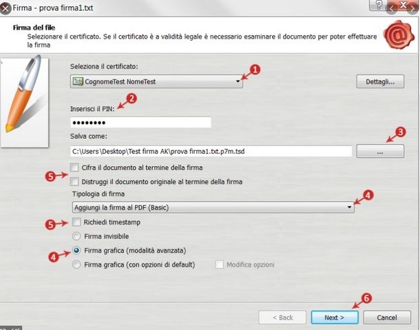 Procedura di firma con Aruba