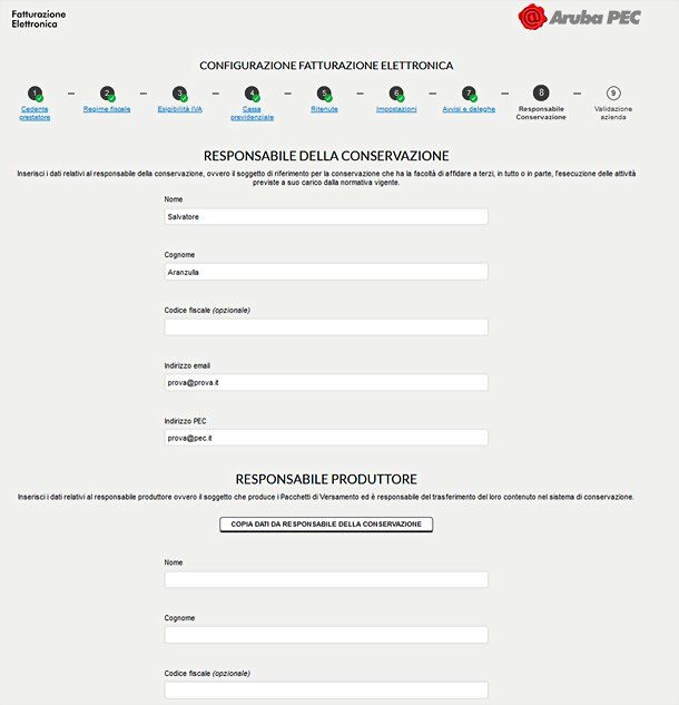 Fatturazione Elettronica di Aruba